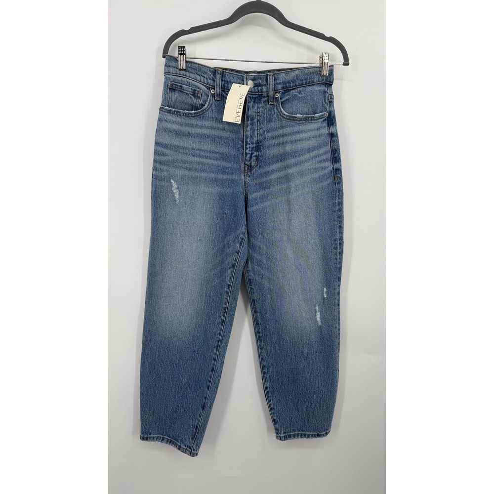 Evereve Ever Vintage Barrel Leg Jeans Womens 28 Mid Wash Blue High Rise